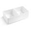 Évier en céramique blanc à tablier frontal, double cuve encastrée, grand teint, 33 po x 18 po x 10 po, 93 lb, finition glacis
