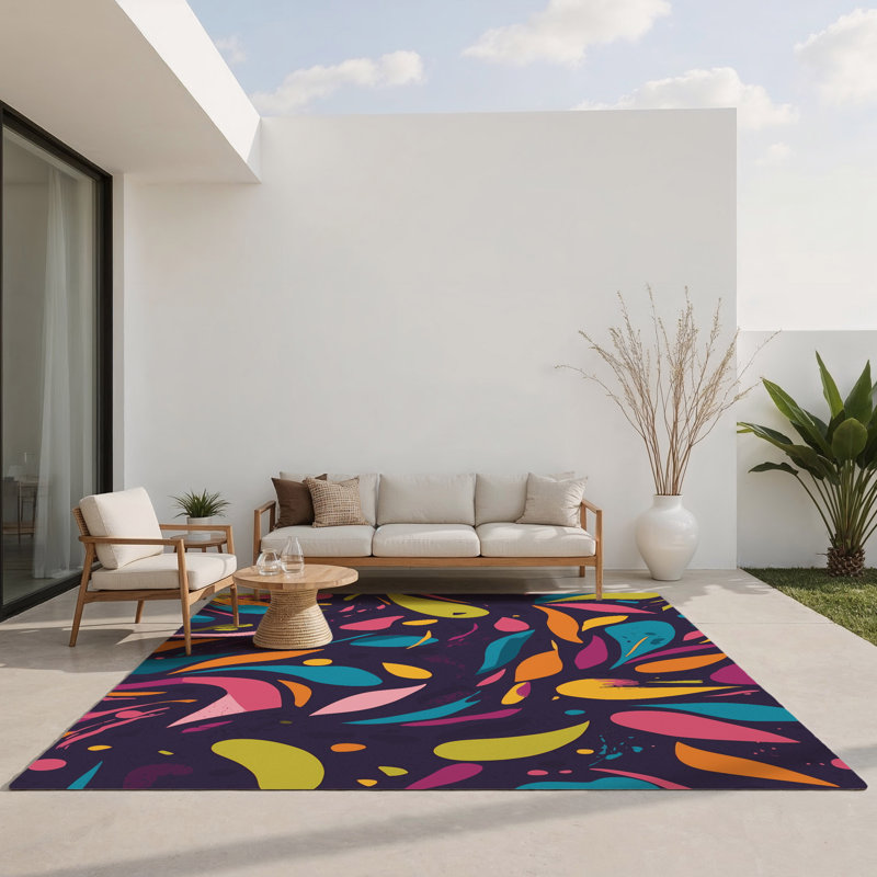 Glow Circuit Indoor And Outdoor Area Rug, Rectangle 1'6" x 2'6"