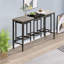 Table de salle à manger de cuisine moderne, table de pub, ensemble de table de salle à manger longue avec 3 tabourets, conception de tabouret suspendu pratique-1041567357-1041567234