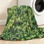 Jeté en flanelle verte à motif de flanelle ultra douce-132216434