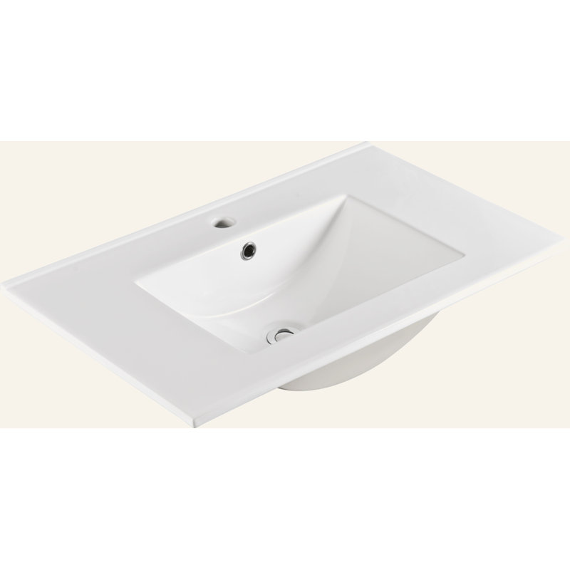 30 Inch Ceramic Vanity Top, 29.9"D X 18.3"W X 6.7"H(Only Basin)