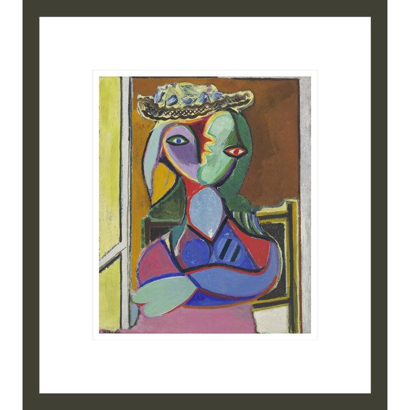 Femme assise par Pablo Picasso, impression giclée sur cadre, H 15,45 po x l 13,75 po