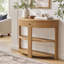 Console cannelée demi-lune avec tiroir et tablettes-327739955