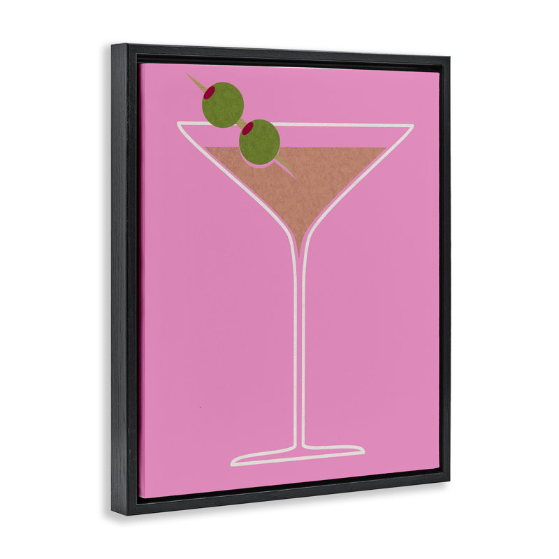"Dirty Martini" sur toile encadrée par Daphne Polselli, Cadre flottant noir de jais, H 21 po x l 17 po