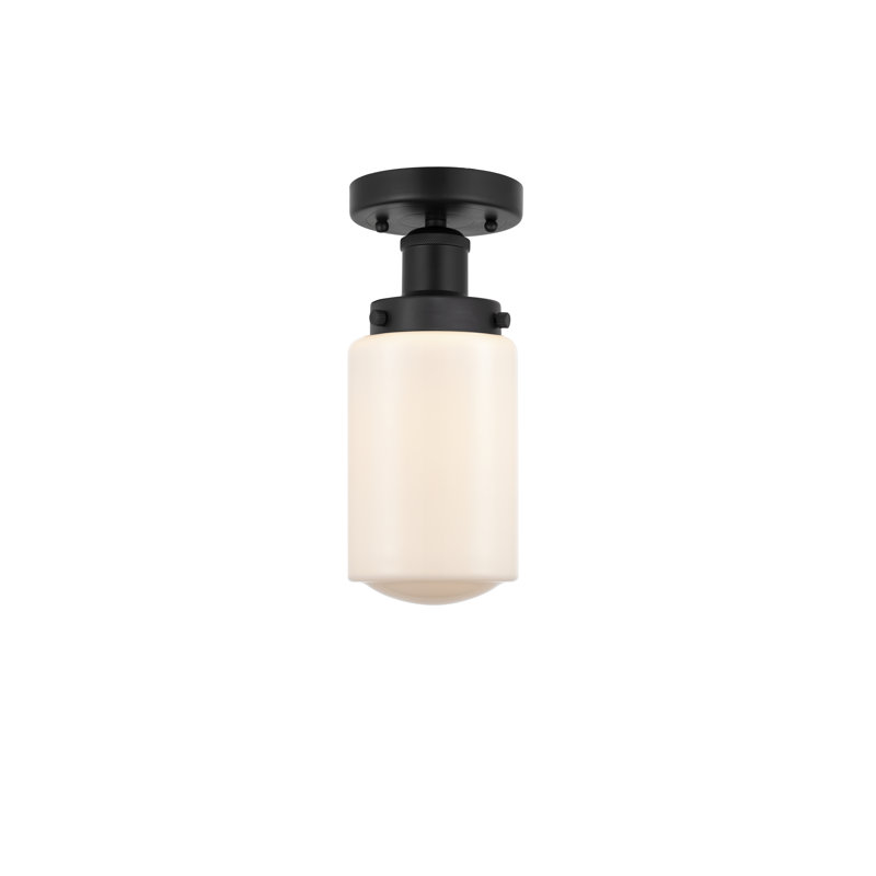 Plafonnier semi-encastré en verre Erkson, Noir mat, Blanc mat