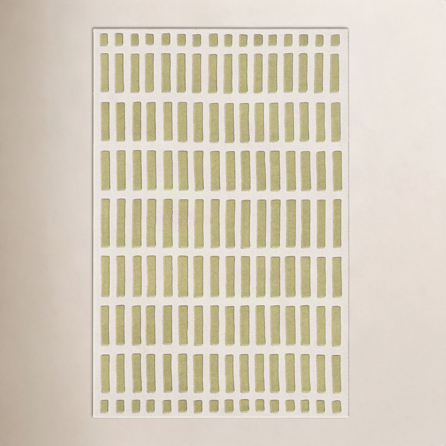 Jason Wu Hand-Woven Geometric Olive Rug, Rectangle 2' x 3'