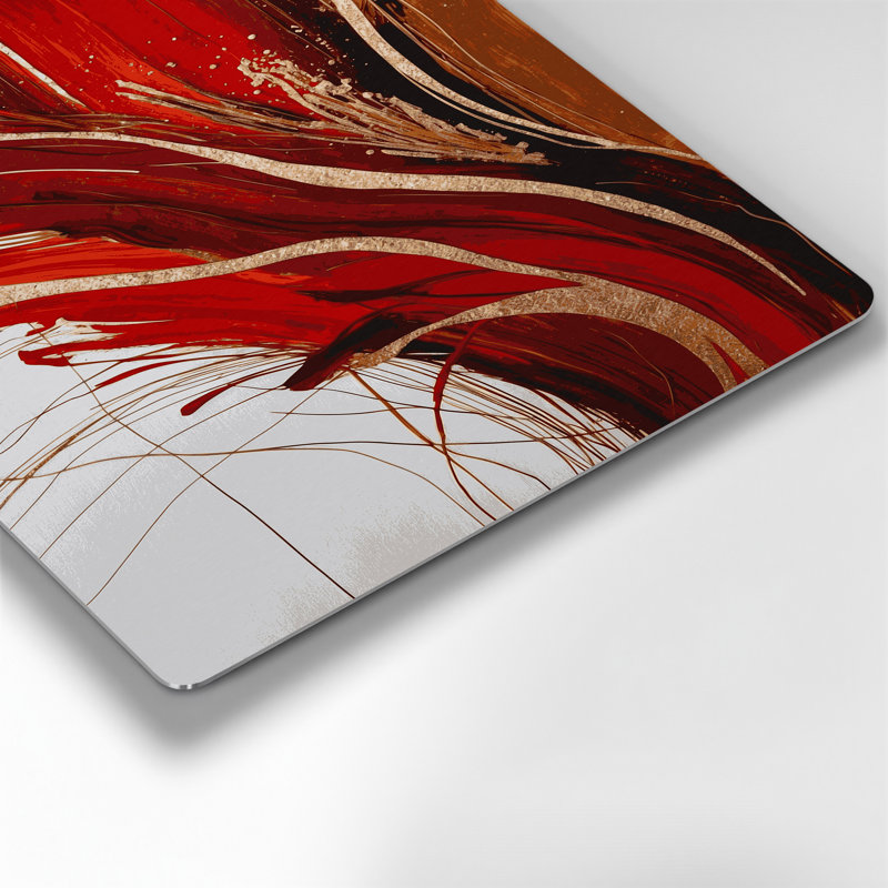 «Lyrical Abstraction 1», art mural en métal brun, H 12 po x l 18 po