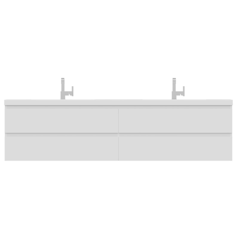 Arjina 84'' Double Bathroom Vanity with Solid Surface Top, Rosewood