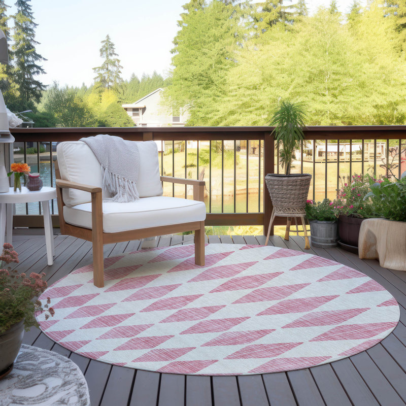 Tapis intérieur / extérieur Loreen avec envers antidérapant, Rond 8 pi