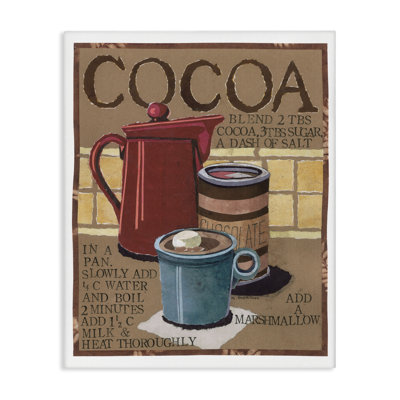 «Hot Cocoa Recipe», art mural sur toile par Nancy Overton