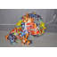 Statue de bouledogue Hahira Graffiti en résine Dimensions: 11 po x 5 po x H 7 po