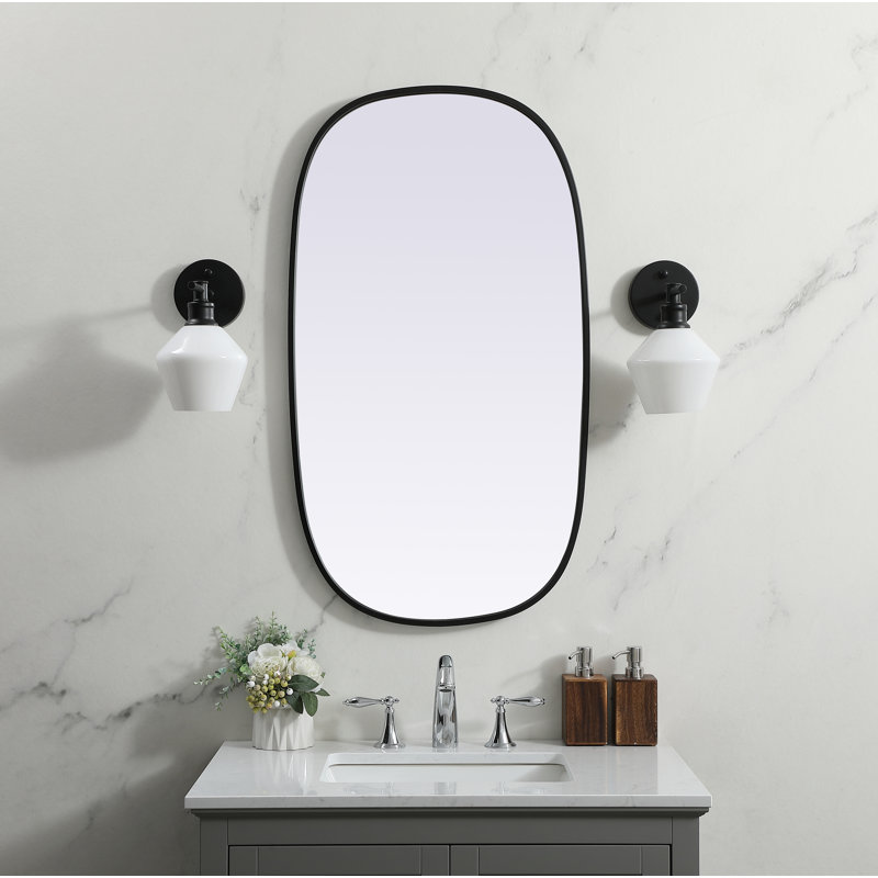 Miroir mural Sabine, Noir, 36 po x 20 po