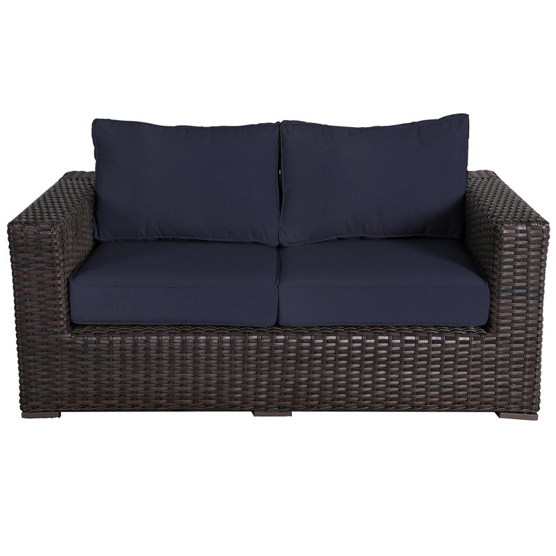 Woodham 65'' Wide Loveseat with Cushions, Dark Navy