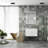 32-Inch Gloss Wall-Mounted Bathroom Vanity with Double Drawers, Ceramic Sink, and Mirror Frame-1648487648