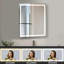 Miroir de salle de bain à DEL avec éclairage avant et rétroéclairé, antibuée, 3 couleurs et intensité variable-243717227