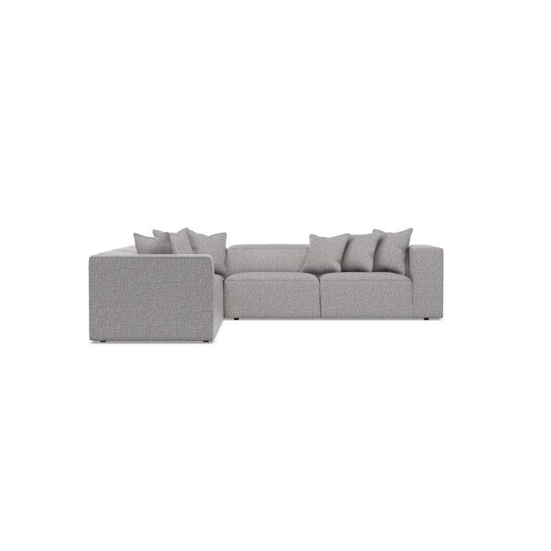 Bernhardt Bliss 3-Piece Fabric Sectional, 28" H x 123.5" W x 123.5" D, Gray Polyester