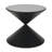 Liora Metal Hourglass Side Table, Modern Black Finish with Glass Top