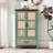 Fienley 43" H Vintage Green Storage Cabinet with 2 Doors and Drawer, Carved Floral Accent Storage