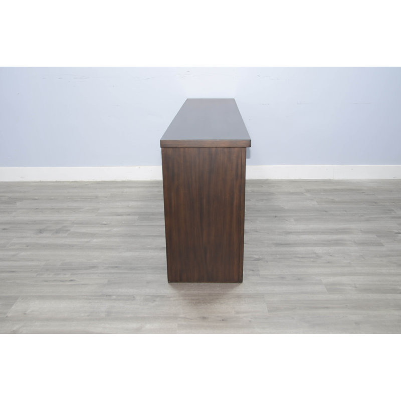 Unfinished TV Stand for TVs up to 85" with Fireplace Included, Brown
