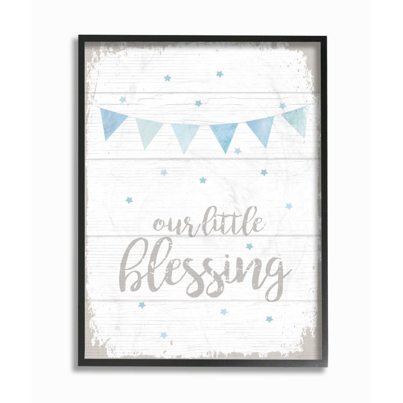 «Hannan Our Little Blessing Kids», art textuel, H 16 po x l 20 po, Giclée encadrée noir minuit