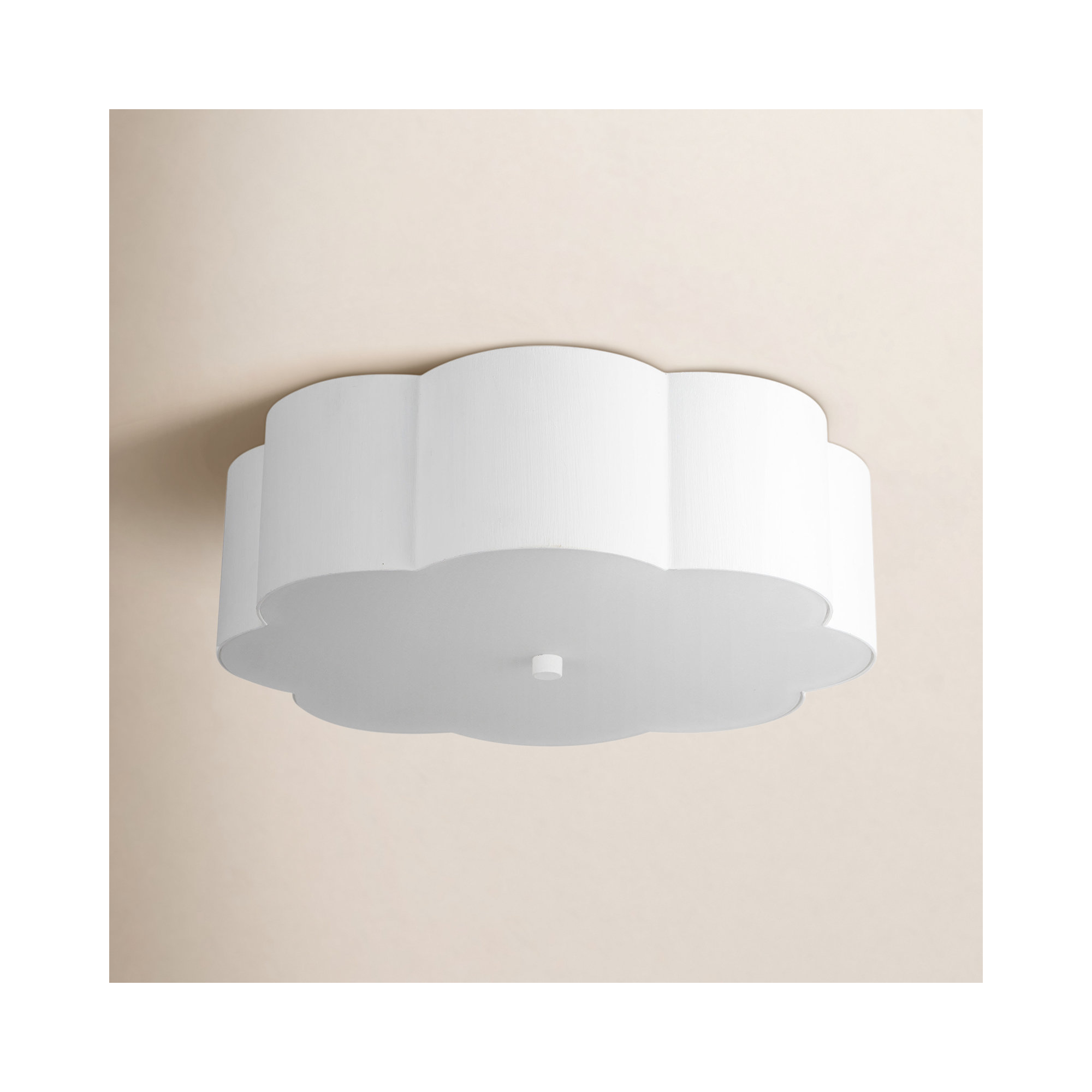 Embry 14-In Flush Mount, White, White