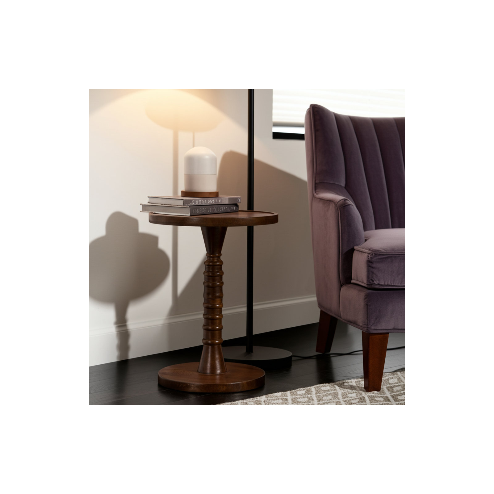 Linda Threaded Drink Table, Natural