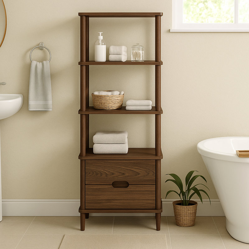 Erykah 5-Tier Storage Cabinet With Open Shelves