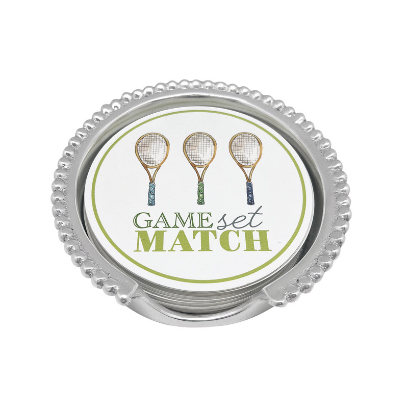 Game, Set, Match Tennis Coaster Set with Holder
