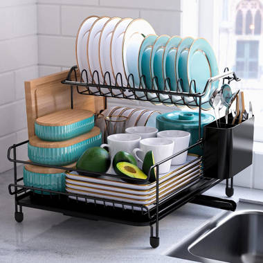 Whifea WHIFEA Dish Drying Rack, Kitchen Storage Shelf Over Sink, Stainless  Steel Sink Dish Rack, Kitchen Supplies Organizer Utensils