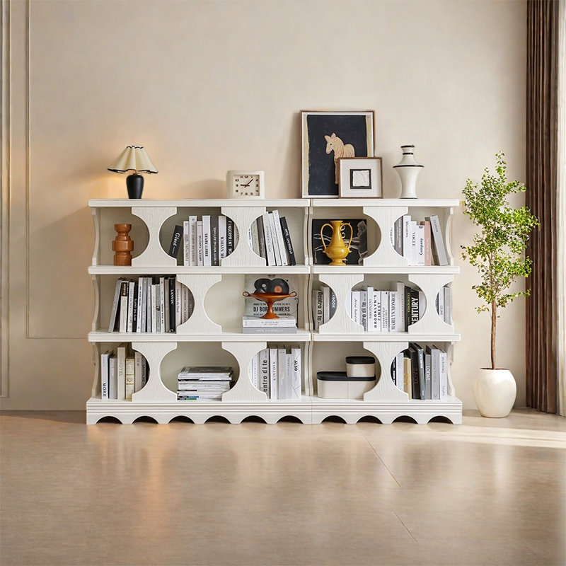 Bibliothèque romantique de style français, (6 tablettes) H 47,24 po x l 78,74 po x P 12,4 po
