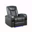 Fauteuil inclinable électrique en cuir avec fonction Bluetooth, chargeur sans fil et porte-gobelet Aire