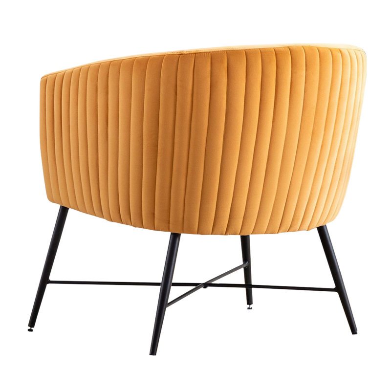 Fauteuil en velours de 28 po de large Geerken, Velours jaune