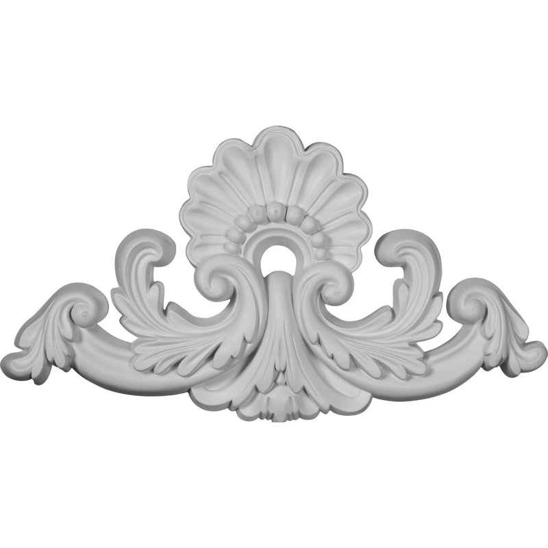 Shell 8.875'' H x 16'' W x 1.5'' D Urethane Onlay Scroll