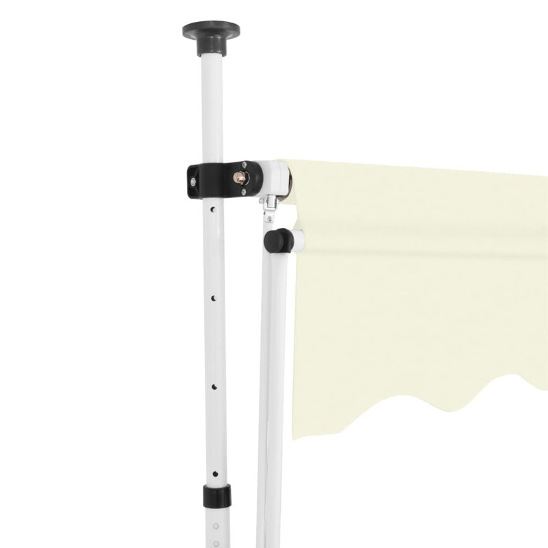 Auvent de patio rétractable en polyester, H 118 po x l 59 po x 47,2 po, Crème