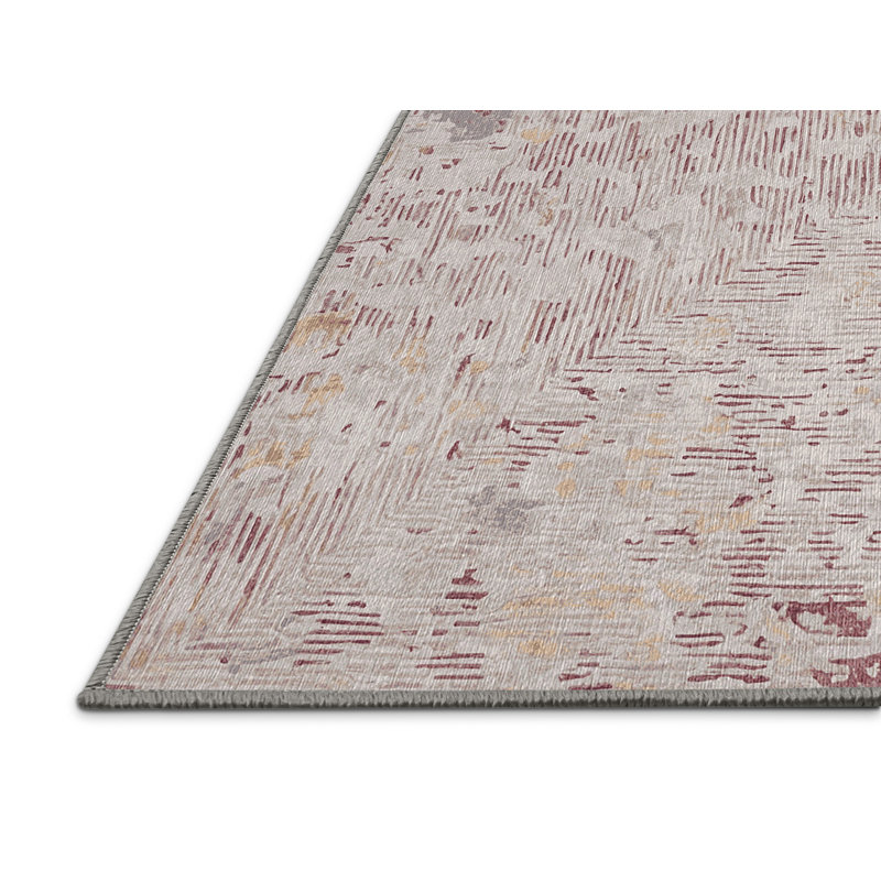 Machine Washable Gray Area Rug, Rectangle 6' x 9'
