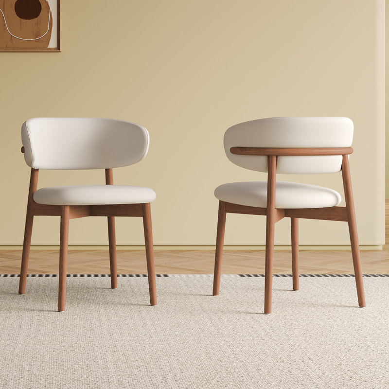 Chaise rembourrée en noyer Pu