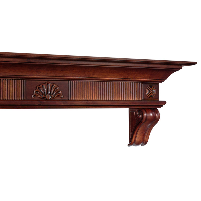 The Devonshire Fireplace Mantel Shelf, Cherry Distressed, 60"