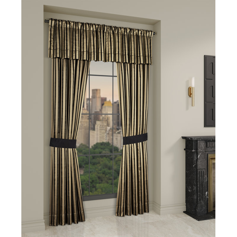 Calvari - Black And Gold Window Straight Valance
