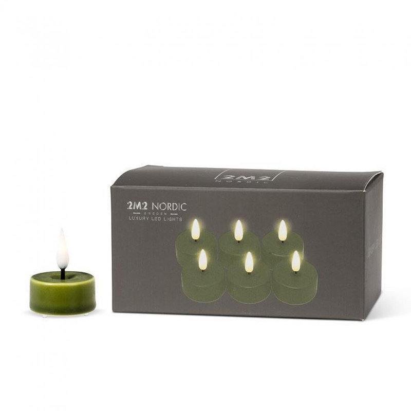 Ensemble de 6 lumières DEL, L 1,5 po x l 1,5 po x P 1,5 po, Vert