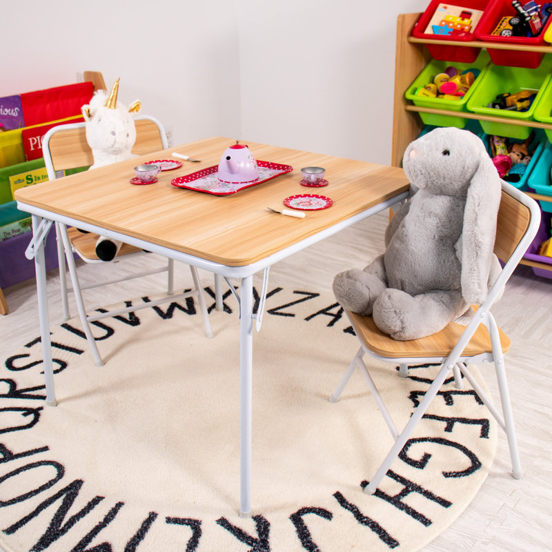 Ensemble de table pliante en bois et 2 chaises Isabelle & Max ™ Journey, naturel / blanc