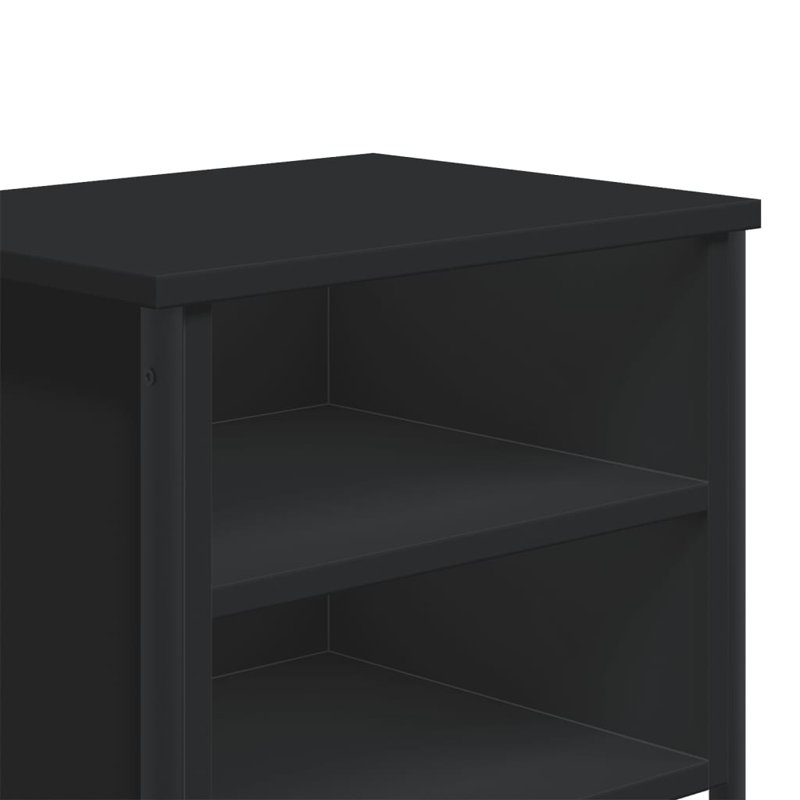 Alliyah 40cm W Metal Bedside Table, Black 