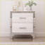 Table de chevet blanche brillante à 2 tiroirs - Rangement moderne pour chambre à coucher