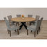Ensemble repas 9 pièces Logan 72 po avec 8 chaises Cleo en vison avec pieds brun foncé