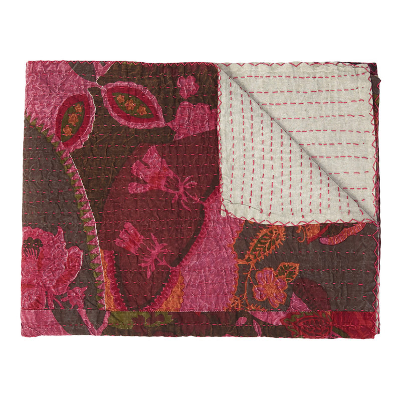 Jeté en coton Kantha