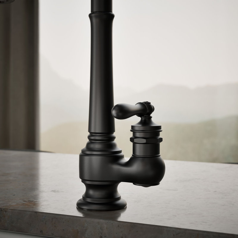 Artifacts Pull Down Bar Faucet, Matte Black