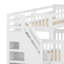 Lit superposé en forme de L peu encombrant avec tiroirs de rangement intégrés, échelle et escalier pour des aménagements de chambre polyvalents-451621621