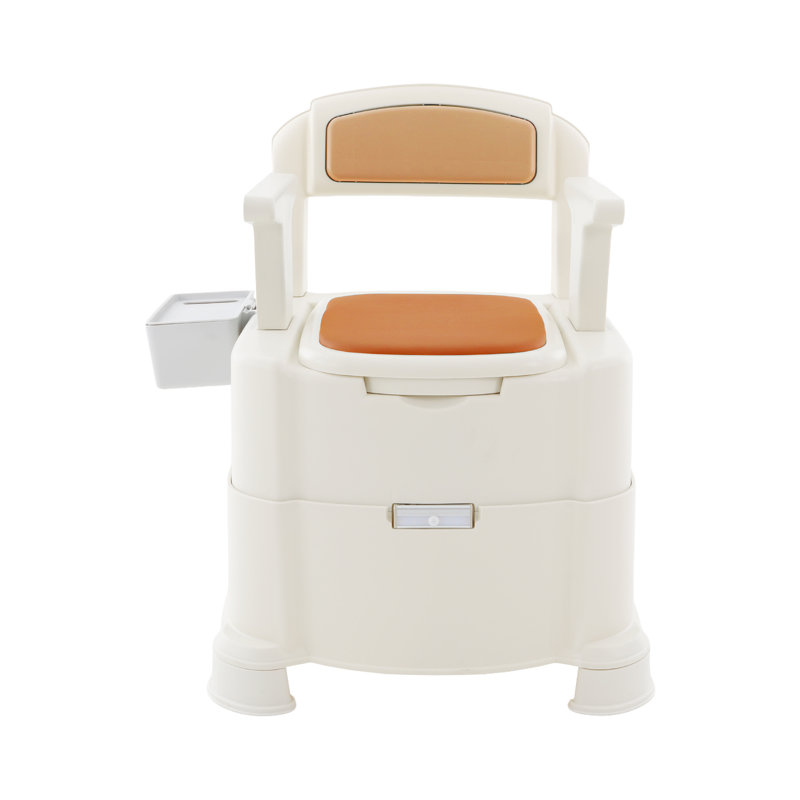 Bedside Commode Chair For Seniors With Armrests & Backrest