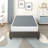 Twin Mattress Foundation - Black Metal Structure With Textured Fabric, 8.5" Tall, 12 Slat Support, Easy Assembly Process, 350lb Weight Capacity, Bedroom Element Twin-size Frame & Cover, High, 12-826426984