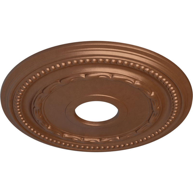 Médaillon de plafond Endurathane Dublin, P 15 3/8 po x P 3 5/8 po x P 1 po (convient aux auvents jusqu'à 8 1/4 po), fini craquelé de bière racinaire peint à la main