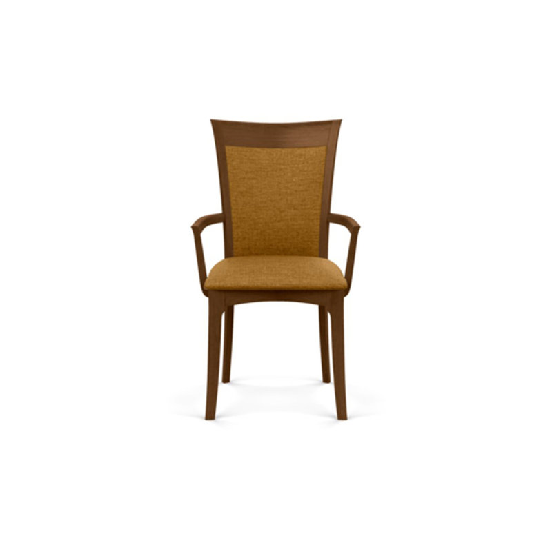Morgan Upholstered Arm Chair, Saddle Cherry, Microseude Onyx